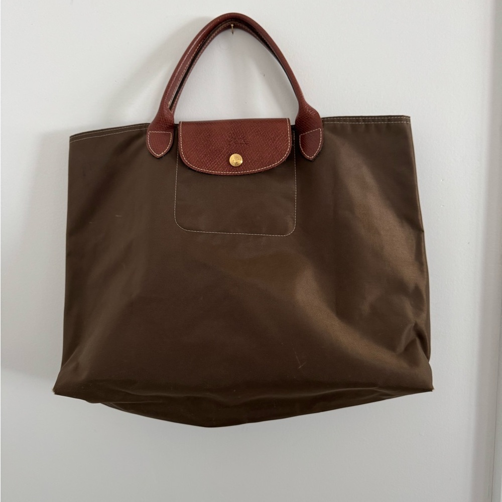 Longchamp Brown Tote with Brown Handles